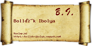 Bollók Ibolya névjegykártya