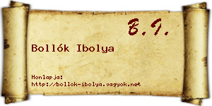 Bollók Ibolya névjegykártya