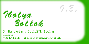 ibolya bollok business card